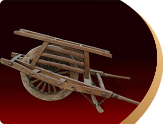 Revolutionary  cultural relics：Wood wheel cart